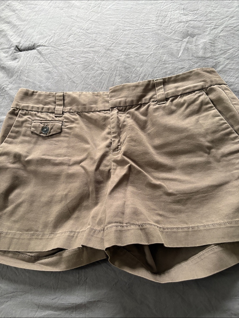 LOFT Women's Cotton Blend Bermuda Shorts in Khaki